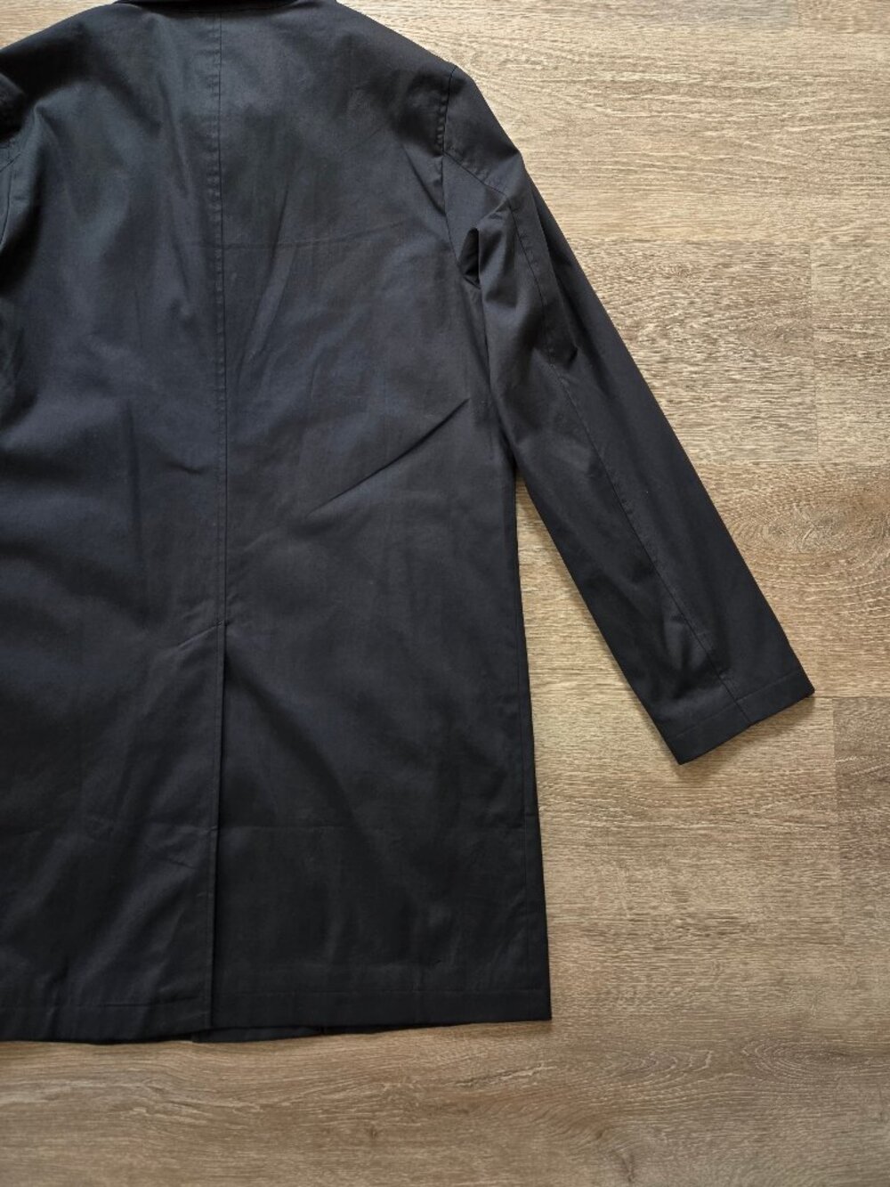 Quince Comfort Stretch Trench Coat Midnight Black Medium New With Tags No Belt - Picture 15 of 15